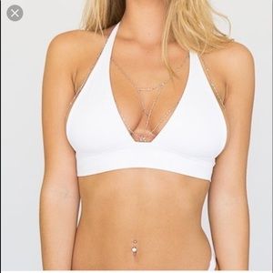 White triangle bathing suit top